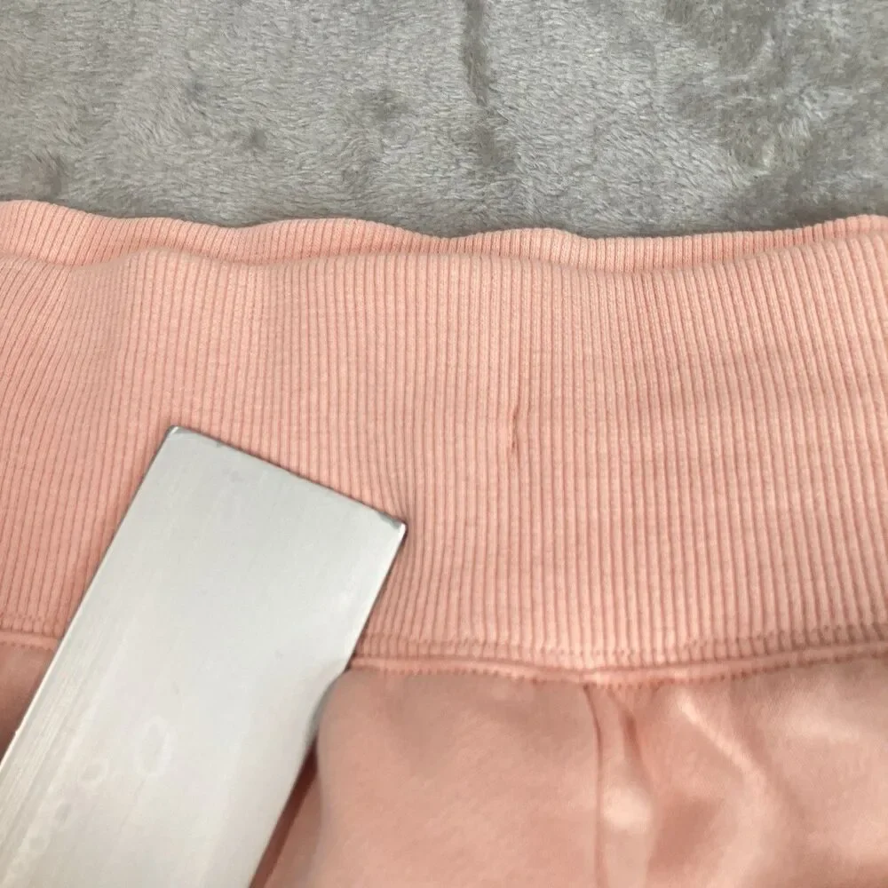 Nike‎ Shorts Womens XL Peach High Rise Loose Fit Fleece Drawstring DQ5717-800
